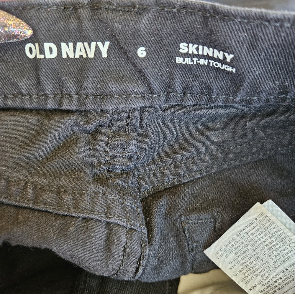 Old Navy Boys Skinny Black Jeans 6 - Picture 2 of 2
